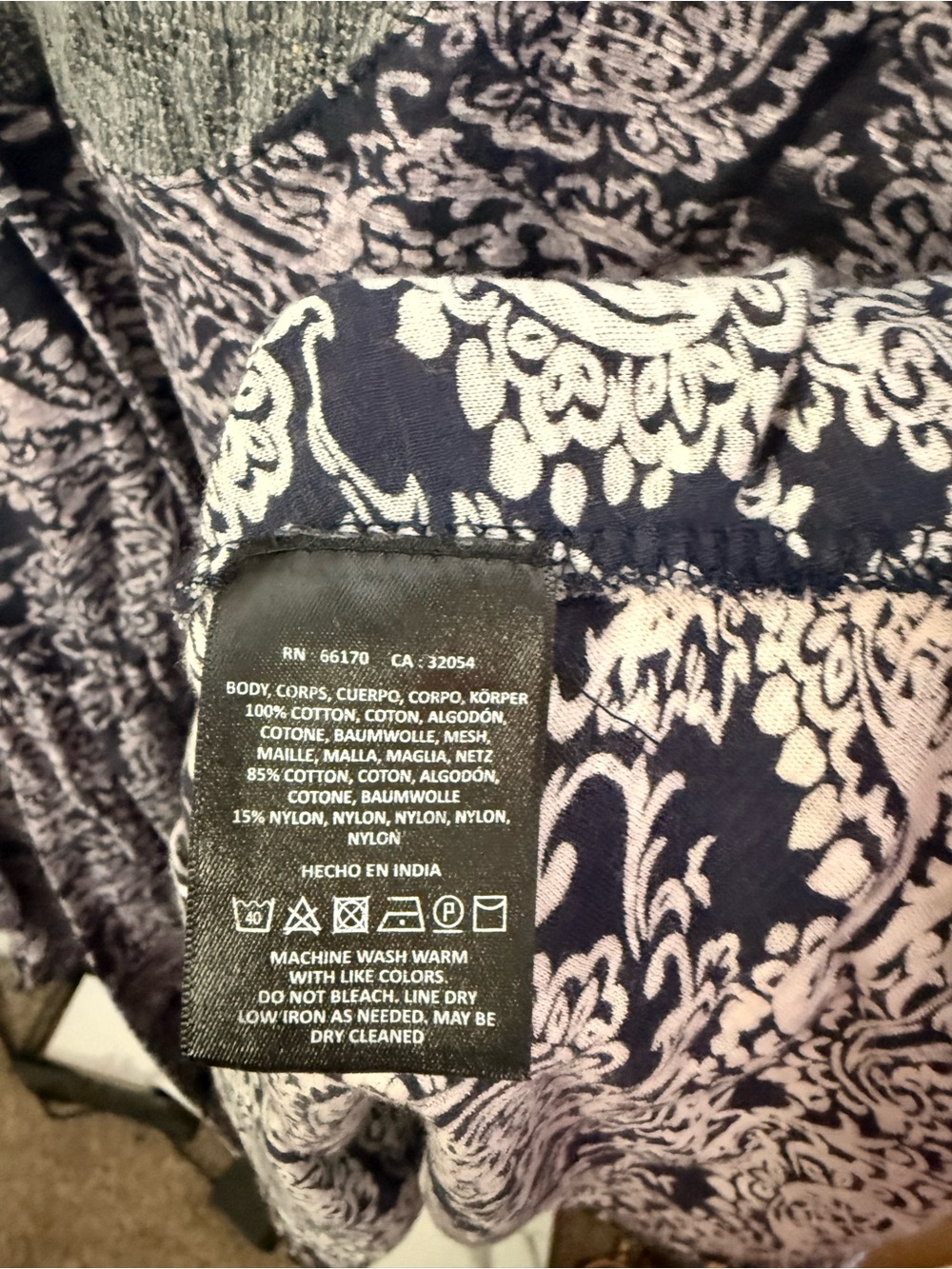 Akemi + Kin Anthropologie Boho Lace-Up Tunic Top in Navy and Gray - Picture 3 of 6